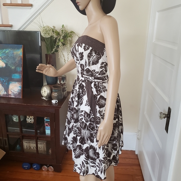 Charlotte Russe Strapless Tropical Dress sz 7 - Picture 2 of 4
